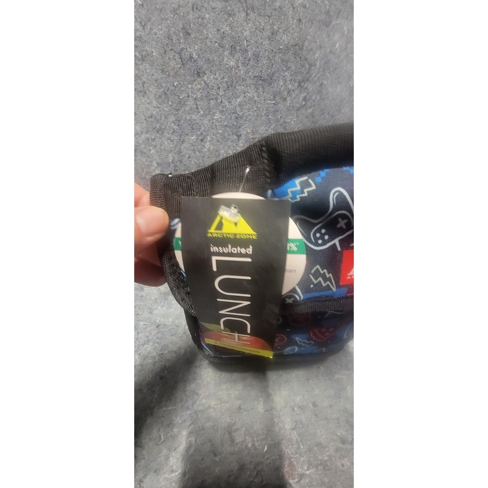 ArcticZone Microban blue, red, and black 2 Compartment‎ Lunch Bag